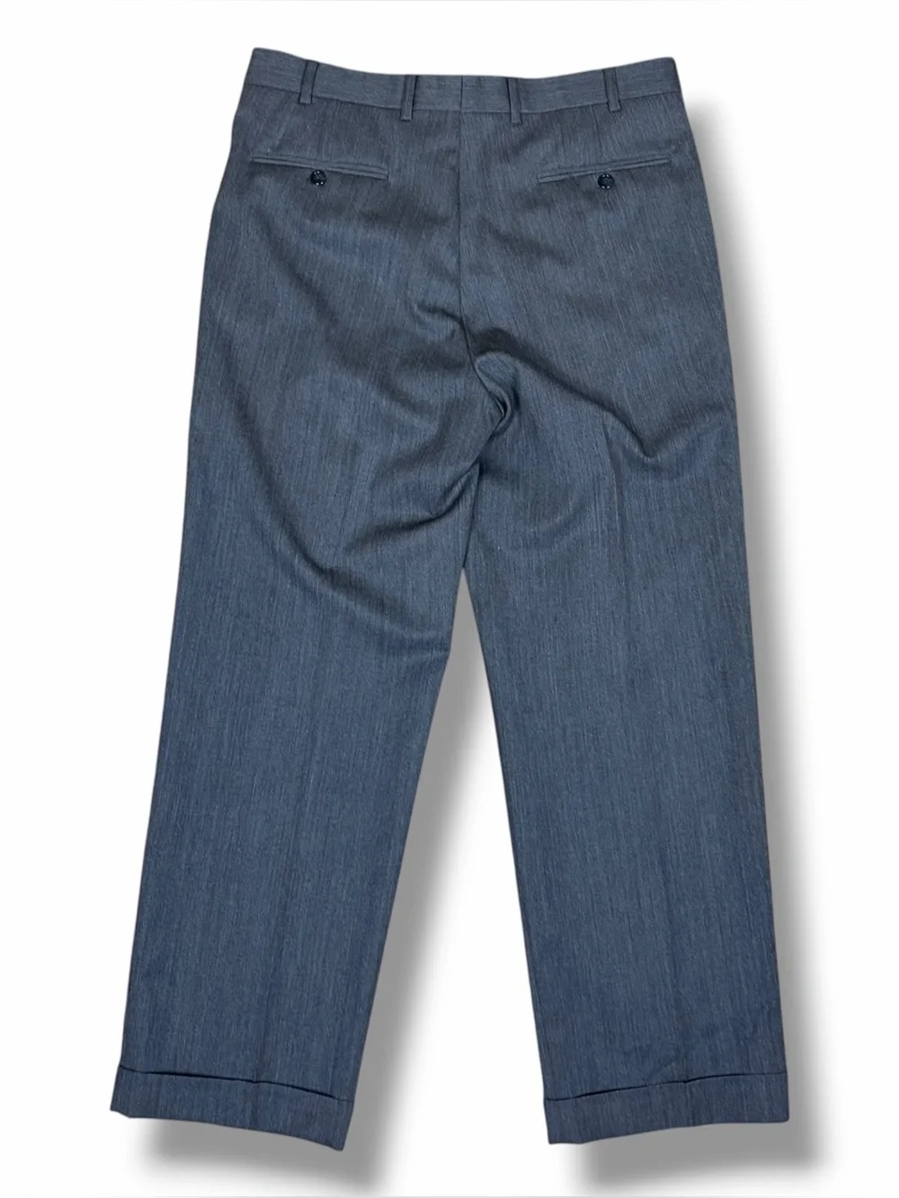 Vtg Brooks Brothers Dress Pants Gray Pleated Cuffed Wool Slacks Trousers 35x30